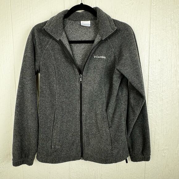Columbia Gray Fleece Full Zip Jacket Size Small Outdoor Minimalist Neutral Women - Picture 7 of 7